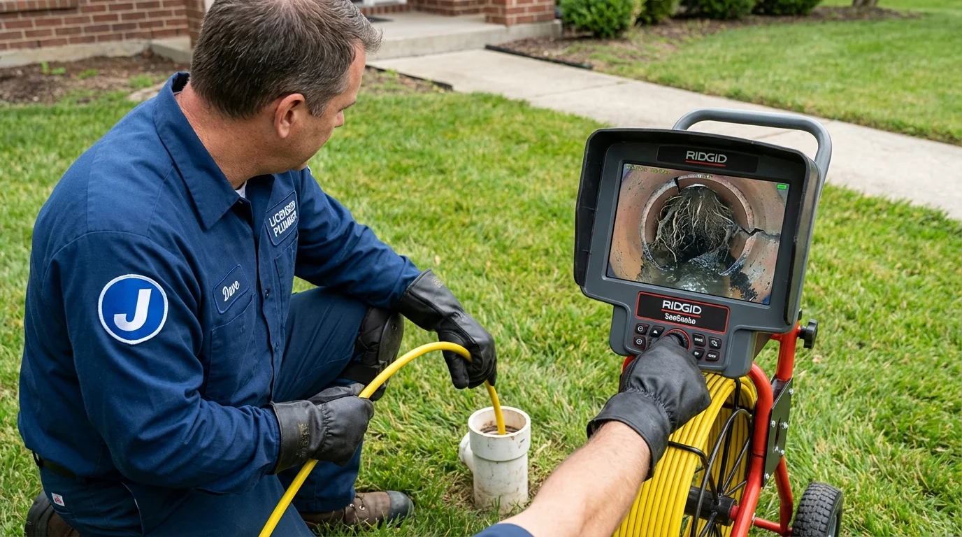 Sewer camera inspection being performed by Johns Plumbing LLC in San Marcos